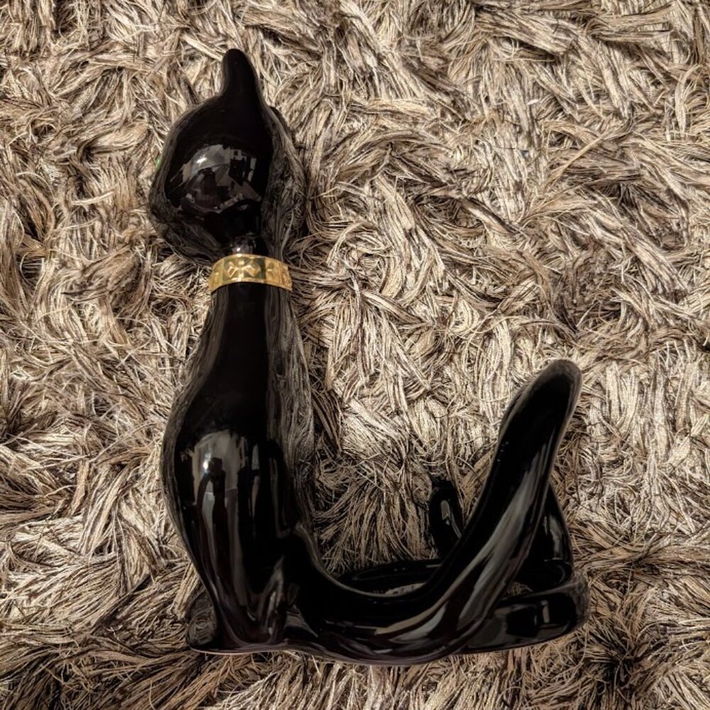 Bath & Body Works Halloween Black Cat Green Eyes Single Wick Candle Holder NEW - Picture 3 of 6